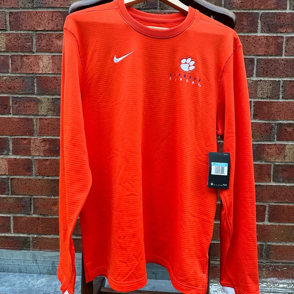 NWT Nike Clemson Tigers Football Men’s Long Sleeve Shirt Dri-Fit On Field M